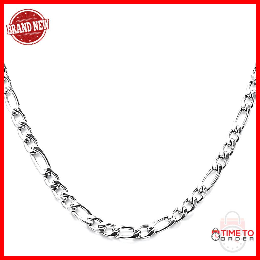 14k White Gold Filled Figaro Chain Necklace 18 20 22 Inch Lobster Clasp